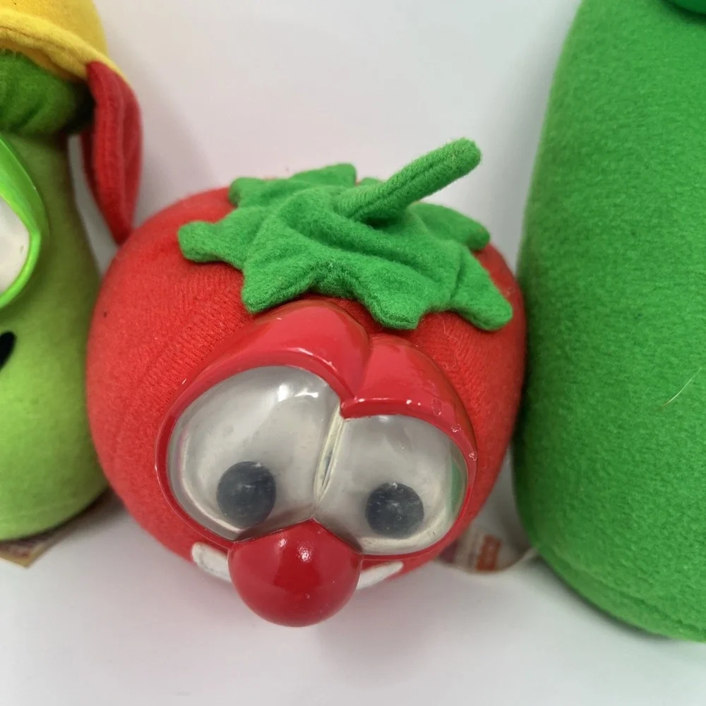 Veggie Tales Plush Googly Eyes Rattle Fisher Price Big Idea Lot (3) Bob Larry - Picture 3 of 8